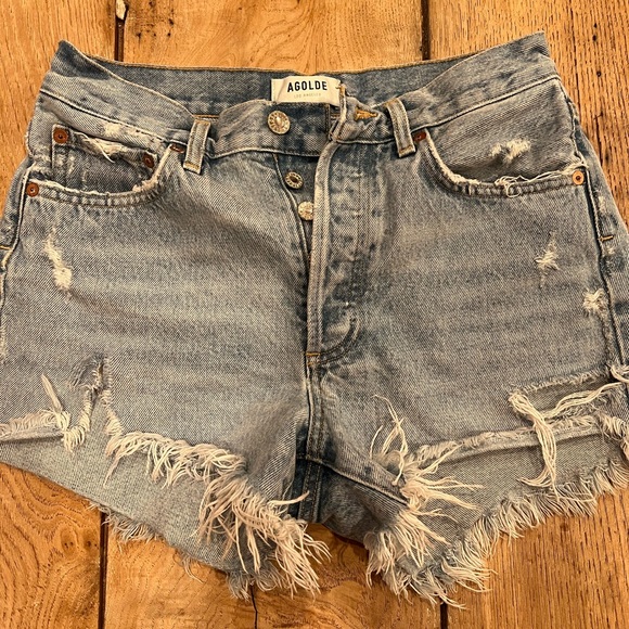 AGolde Parker Denim Shorts - Picture 1 of 6